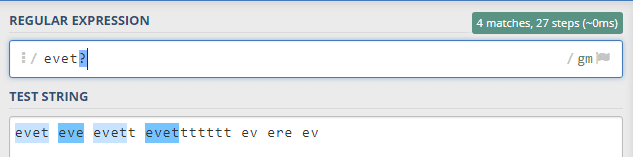 regex örneği