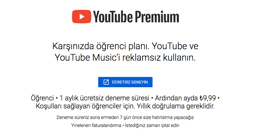youtube-premium-öğrenci-üyeliği