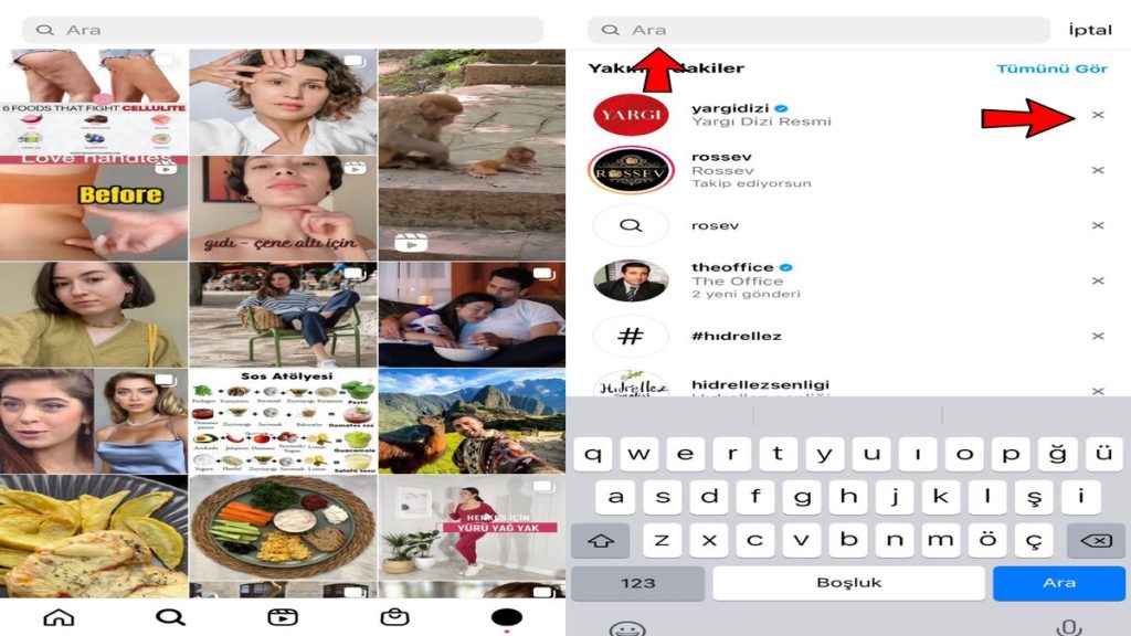 Mobil Cihazlar Üzerinden Instagram Arama Geçmişi Silme - 2