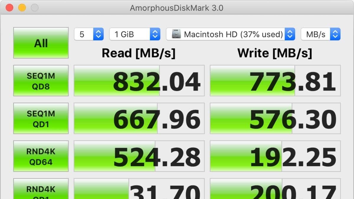 En İyi SSD Hız Testi Programları - AmorphousDiskMark